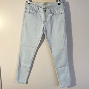 Pinstriped  ankle cropped jeans